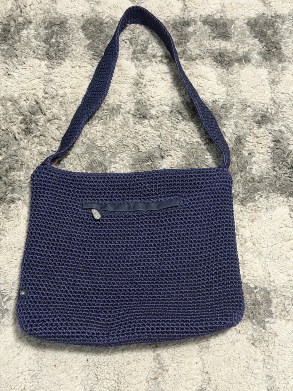 The Sak Navy Lined Tote with Stitched Logo Patch